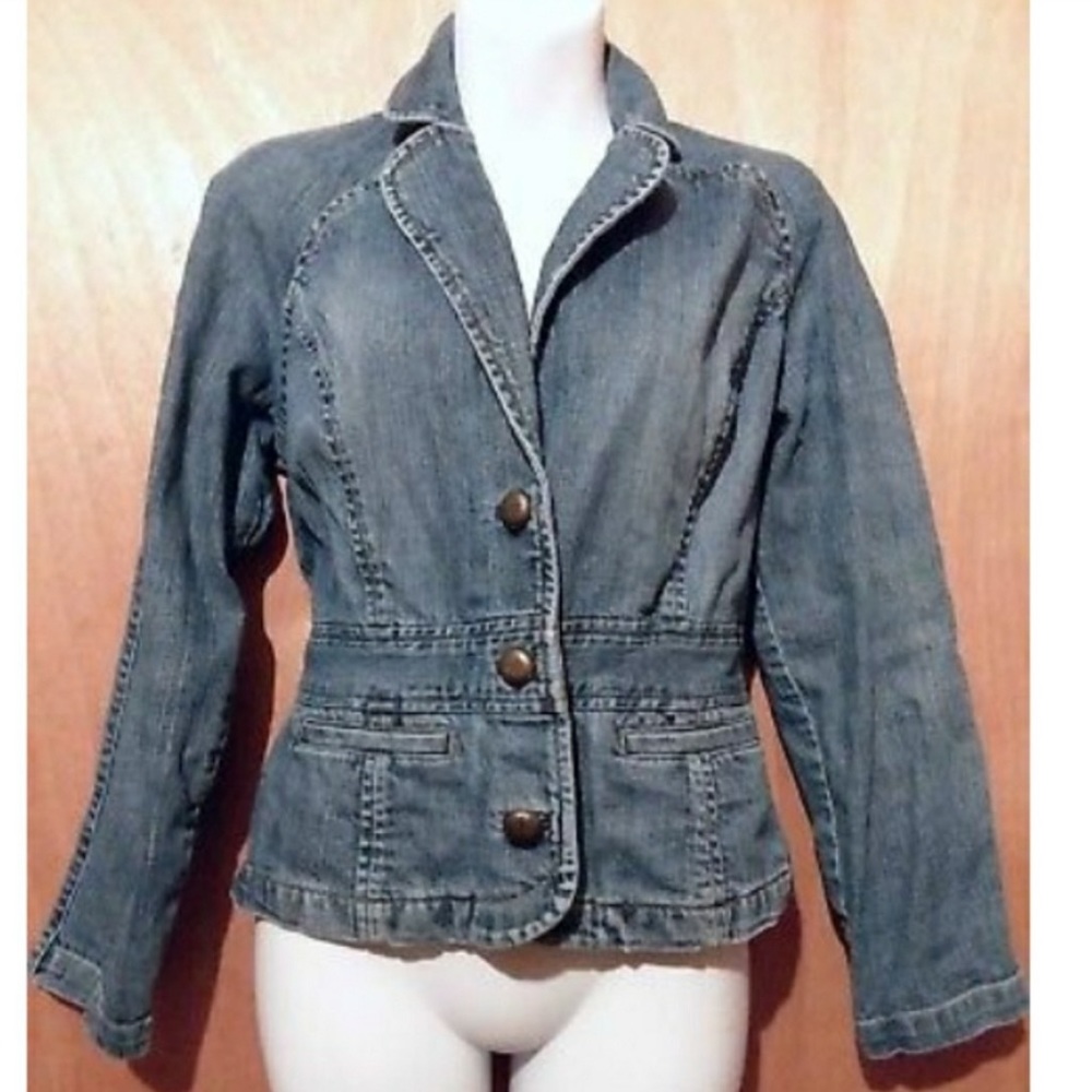 Liz Claiborne Jean Jacket 8P Petite Medium Wash